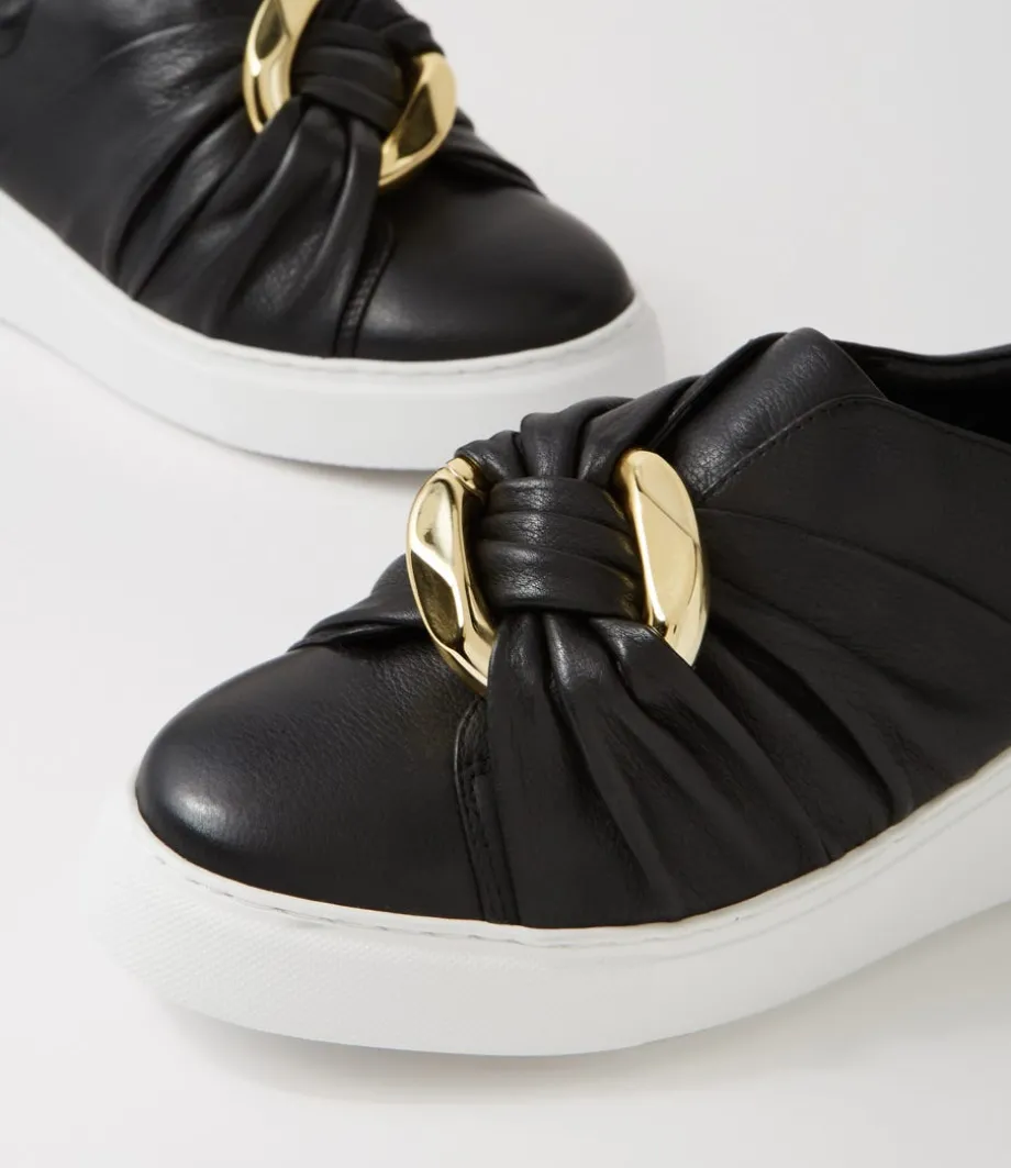 yolla_black_white_leather_sneakers_4.webp Yolla Black White Leather Sneakers<DJANGO & JULIETTE Clearance