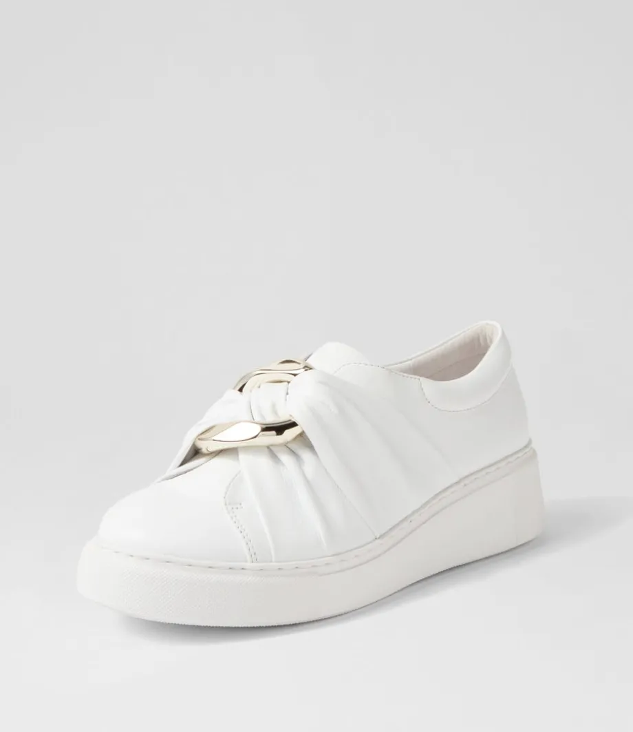 Yolla White Leather Sneakers<DJANGO & JULIETTE Online