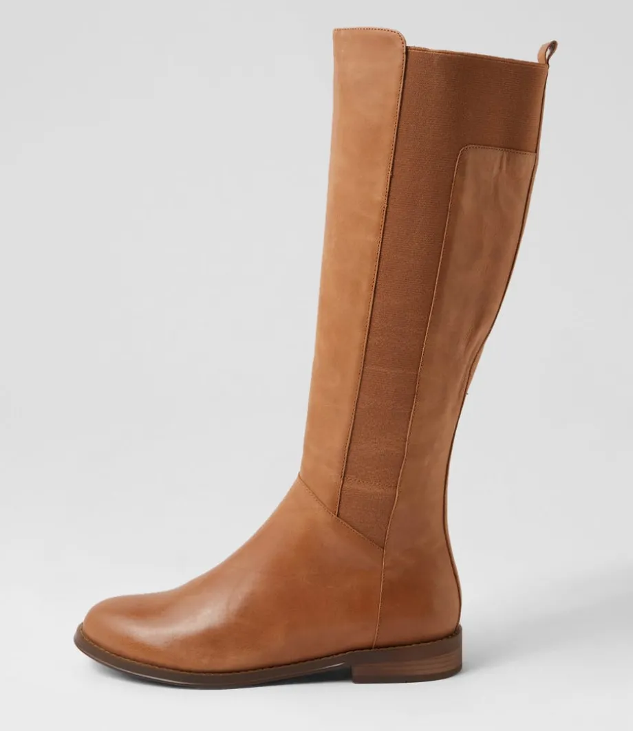 Youss Dark Tan Leather Knee High Boots<DJANGO & JULIETTE Cheap