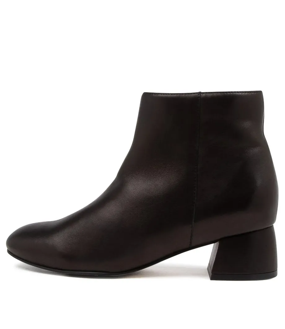 Ziggys W Black Leather Ankle Boots<ZIERA Cheap