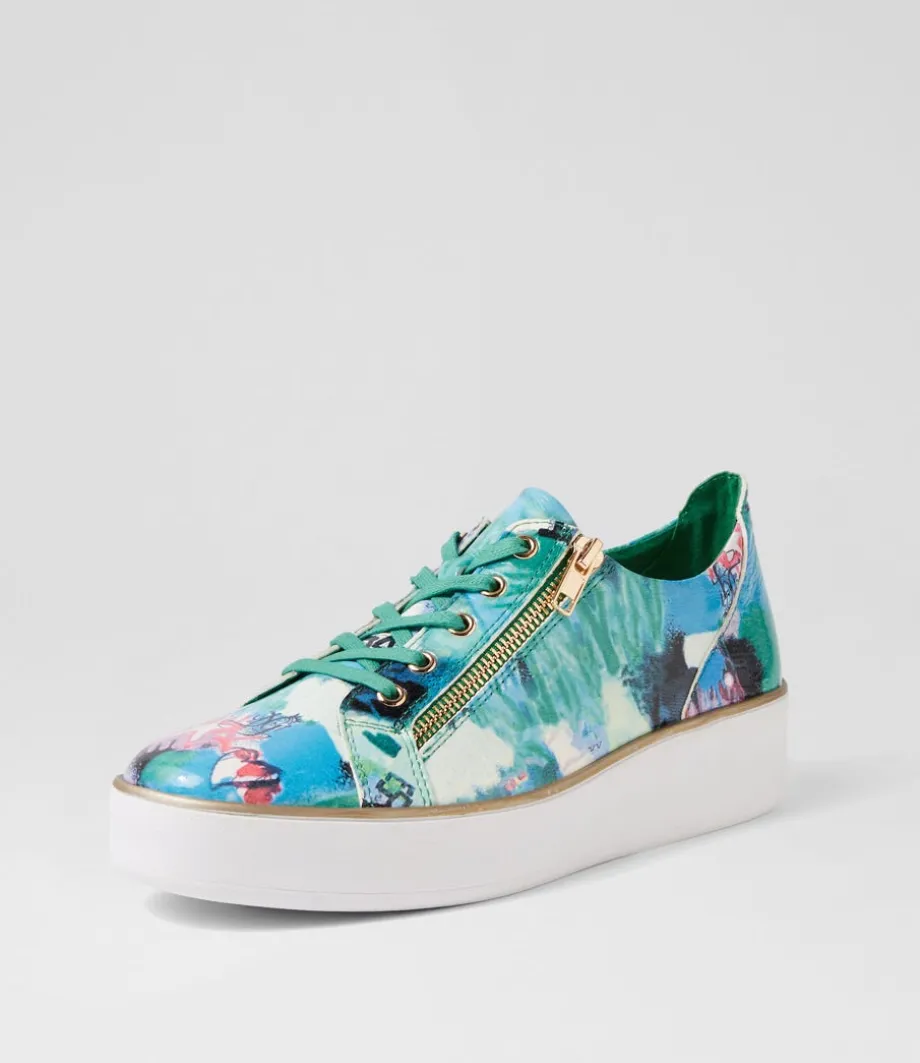 Zissy W Green Mix Patent Leather Sneakers<ZIERA Best Sale