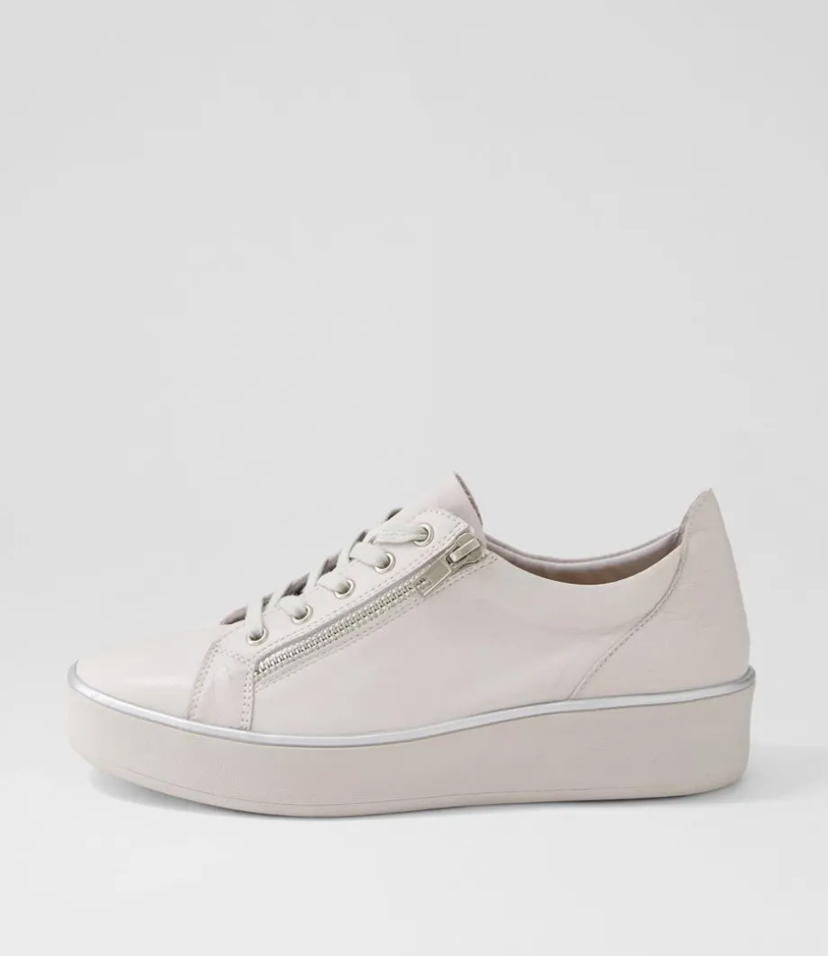 Zissy W Ivory Leather Sneakers<ZIERA Discount