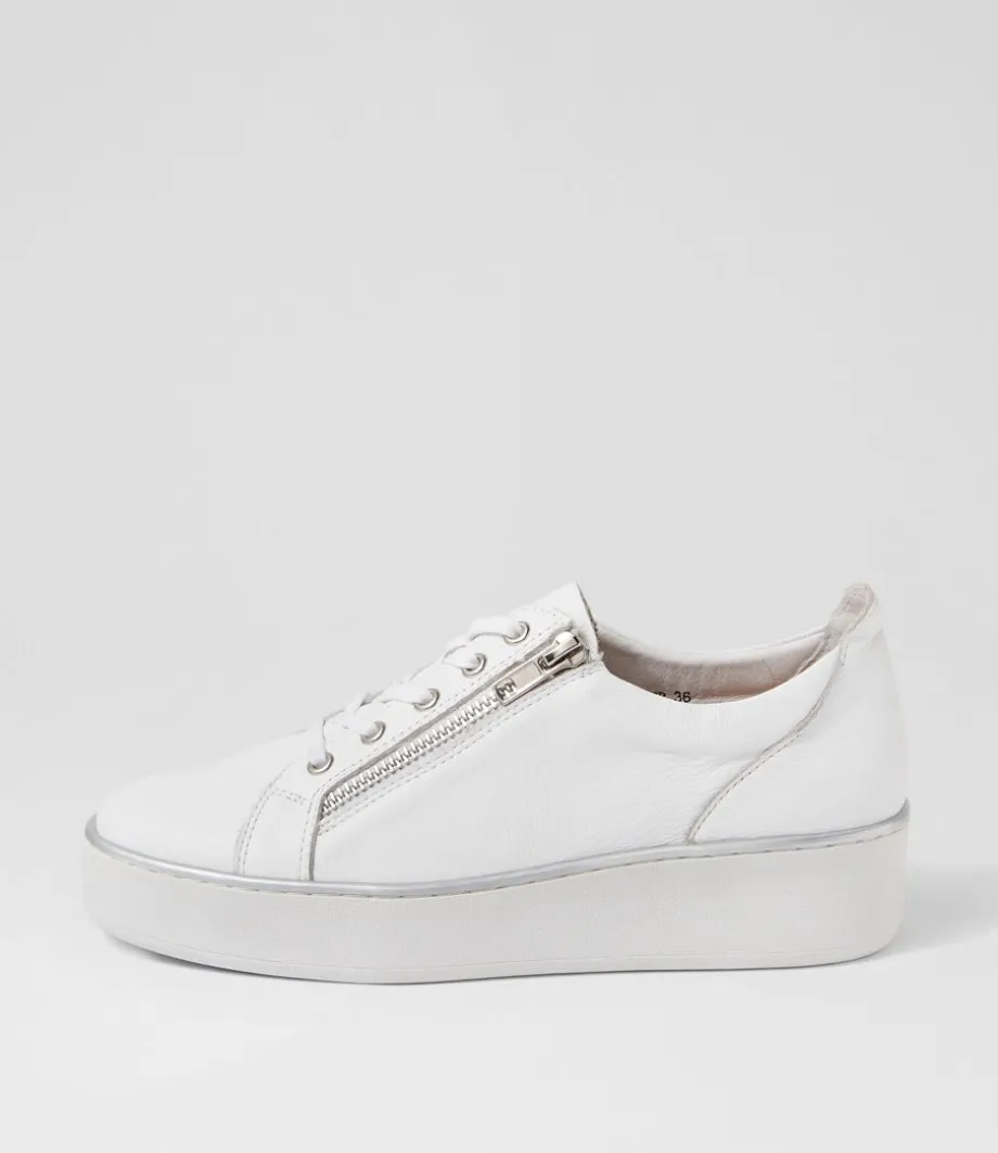 Zissy W White Leather Sneakers<ZIERA Cheap