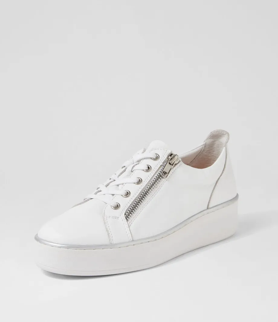 Zissy W White Leather Sneakers<ZIERA Cheap