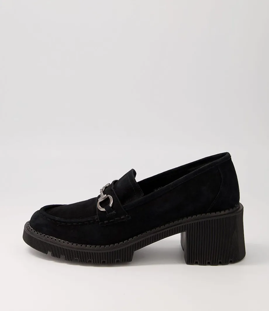 Zoey Black Suede Heels<DJANGO & JULIETTE Shop