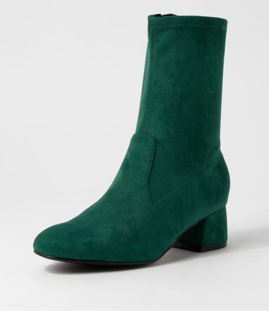 Zuka W Emerald Stretch Microsuede Ankle Boots<ZIERA Cheap