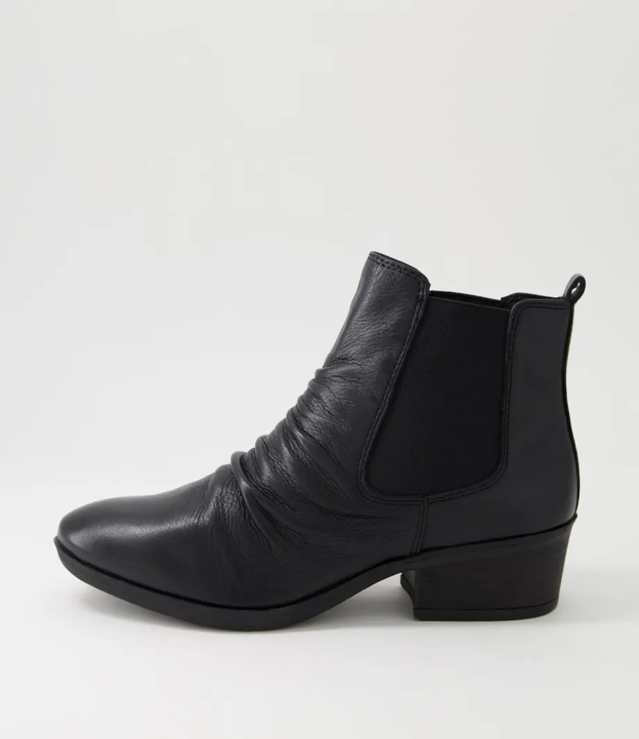 Zuri Black Leather Ankle Boots<DIANA FERRARI Shop